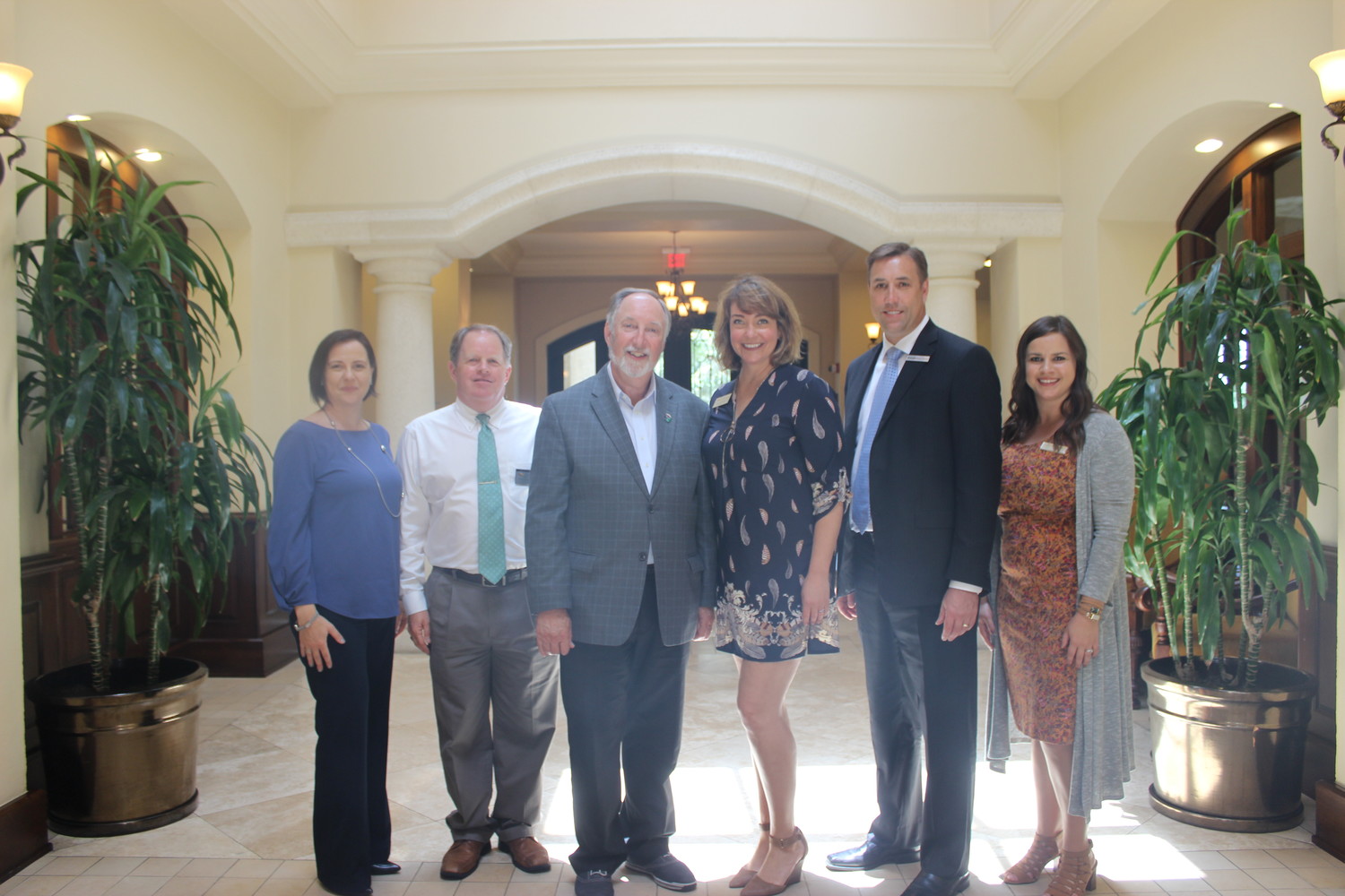 Isabelle Rodriguez-Renault, Rob Schlingmann, Dr. Tony Parker, Toni Boudreaux, Brian Zehren and Brittany Wynne gather after the “Chamber at Noon” event on May 23.